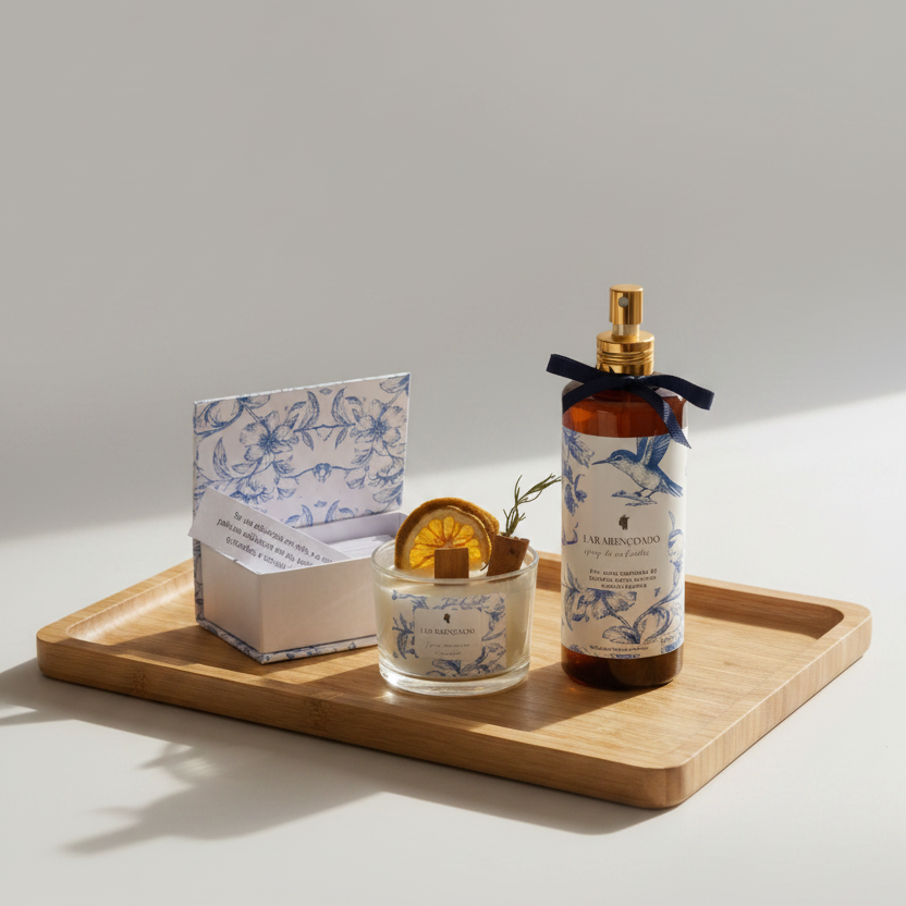 KIT Lar Abençoado - Spray + Caixa de Promessas + Vela Aromática